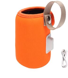 Outdoor Baby Fles Thermostaat Tas Draagbare Intelligente Melk Verwarming Tool Isolatie Cover Draagbare USB Verwarming Isolatie Cover oranje