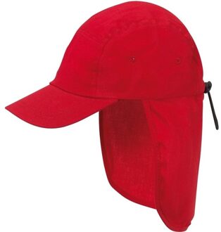 outdoor Babypetje - rood - met nek bescherming - katoen - kindercap - zonnepetje voor baby