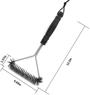 Outdoor Bbq Schoon Tool Rvs Barbecue Grill Reinigingsborstel Draad Cleaner Accessoires Met Lange Veilig Handvat Grill Borstel