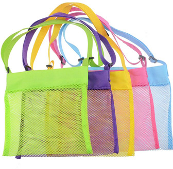 Outdoor Beach Playing Mesh Bag Foldable Portable Park Swimming Kids Children Toy Towel Clothes Mesh Storage Bag Organizer