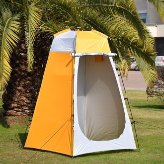Outdoor Camping Douche Baden Tent Waterdicht Anti-Uv Strand Veranderende Paskamer Strand Privacy Wc Onderdak Met Grond Nagel Oranje
