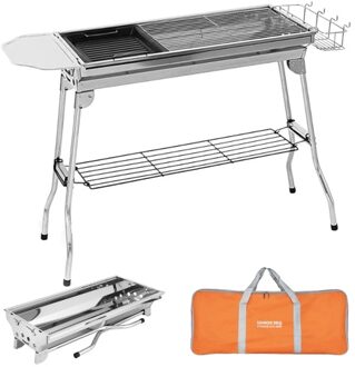Outdoor Camping Grill Set Stainless Steel Portable Foldable Charcoal Grill