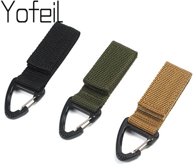 Outdoor Camping Hiking Molle Tactical Nylon Ribbon Knapsack Keychain Triangle Backpack Waist Bag Fastener Hook Buckle
