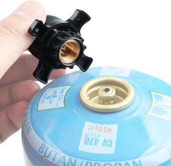 Outdoor Camping Kachel Adapter EN417 Schroef Type Gas Cyclinder Ingang -Clic Non-Threaded Gasflessen Uitgang