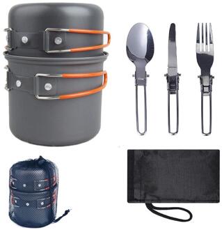 Outdoor Camping Kookgerei Set, Te Dragen Voor 1-2 Mensen, picknick Kachel Fornuis Set Met Kleur Doos geel