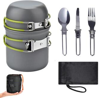 Outdoor Camping Kookgerei Set, Te Dragen Voor 1-2 Mensen, picknick Kachel Fornuis Set Met Kleur Doos wit