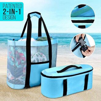 Outdoor Camping Strand Mesh Tote Tas Met Afneembare Koeltas Verpakking Organisator Multifunctionele Waterdichte Rugzak