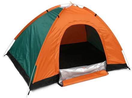 Outdoor Camping Tent Draagbare Volautomatische Dubbele Deur Strand Reizen Wandelen Zonnescherm Waterdicht Onderdak Voor 2-3 Mensen Oranje