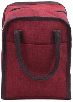 Outdoor Camping Verdikking Picknick Tas Waterdicht Oxford Doek Innerlijke Aluminium Film Draagbare Isolatie Zak rood wijn