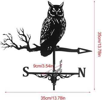 Outdoor Dak Metalen Uil Weathercock Wind Richting Indicator Heks Hen Creatief Plezier Tuin Roadside Decoratie Versiering Ambachten Een Owl