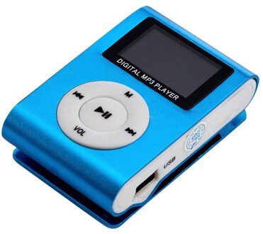 Outdoor Draagbare Draagbare Mp3 Mini Clip Mp3 Speler Sport Mp3 Speler Walkman Lettore Mp3 Ondersteuning 32gb Micro Sd tf Card Blauw