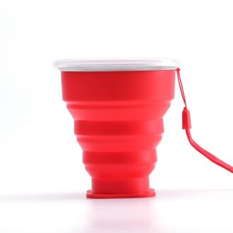 Outdoor Draagbare Opvouwbare Water Cup Multifunctionele Creatieve Water Cup Silicone Draagbare Vouwen Siliconen Vouwen Cup rood