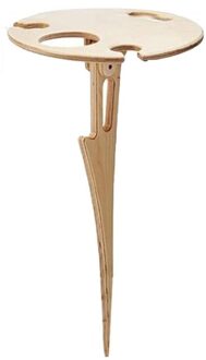 Outdoor Draagbare Opvouwbare Wijn Tafel Met Ronde Desktop Mini Houten Te Dragen Rack Picnicparty Reizen Gereedschap stijl 1