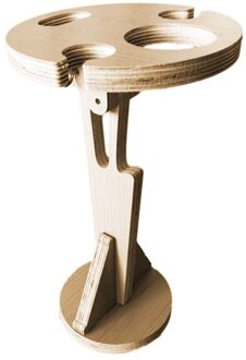 Outdoor Draagbare Opvouwbare Wijn Tafel Met Ronde Desktop Mini Houten Te Dragen Rack Picnicparty Reizen Gereedschap stijl 3