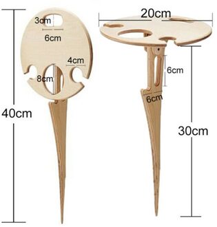 Outdoor Draagbare Opvouwbare Wijn Tafel Met Ronde Desktop Mini Houten Te Dragen Rack Picnicparty Reizen Gereedschap