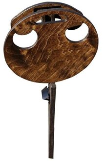 Outdoor Draagbare Opvouwbare Wijn Tafel Met Ronde Desktop Mini Houten Wijn Glas Dragen Rack Picknick Party Travel Gereedschap bruin dubbele laag