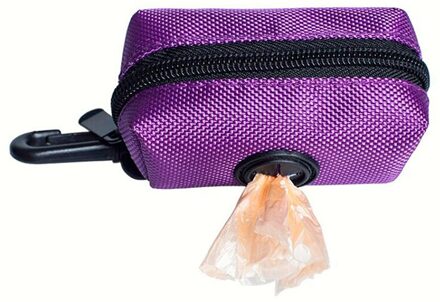 Outdoor Draagbare Pick Up Kak Tas Houder Hond Kak Afval Zak Huisdier Puppy Kat Dispenser Vuilniszakken Organizer Pouch paars