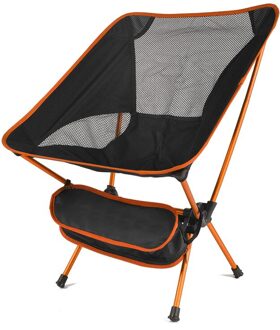Outdoor Draagbare Vouwen Stoel Maximale Belasting Van 150Kg Ultralight Reizen Vissen Camping Stoel Picknick Thuis Zetel Maan Stoel Oranje
