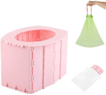 Outdoor Draagbare Vouwen Wc Urinoir Mobiele Potje Voor Kids Kinderen Reizen Wandelen Camping roze