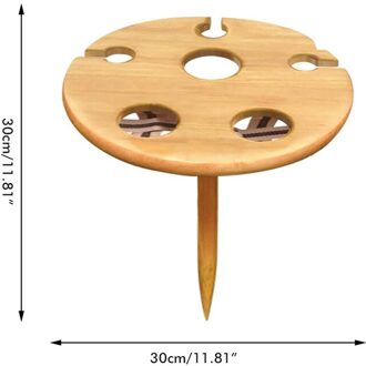 Outdoor Draagbare Wijn Tafel Met Opvouwbare Ronde Desktop Houten Picknicktafel Te Dragen Rode Wijn Glazen Tafel Decoratie 1 stuks 30X30cm