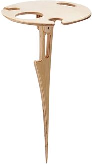 Outdoor Draagbare Wijn Tafel Met Opvouwbare Ronde Desktop Mini Houten Picknicktafel Te Dragen Camping Tafels