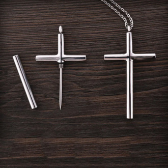 Outdoor EDC Titanium Steel Toothpick Cross Necklace Personal Safety Supplies For Women Defense Spike Anti-wolf Car Accessories