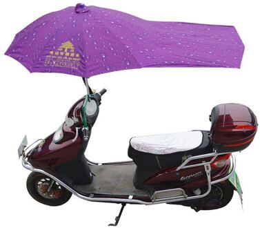 Outdoor Elektrische Motorfiets Scooter Zonnescherm Regen Paraplu Transparant Voorruit Paars