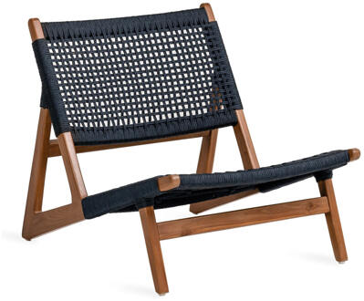 Outdoor Fauteuil 'Kuwana' Amber Teakhout, kleur Indigo
