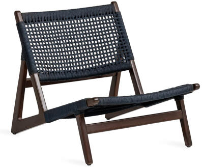 Outdoor Fauteuil 'Kuwana' Espresso Teakhout, kleur Indigo