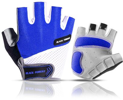 Outdoor Fietsen Handschoenen Anti-Skip Shock-Absorberende Half-Vinger Vochtafvoerende Ademend Klimmen Mitten Voor Mannen vrouwen Blauw / Xl