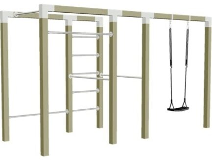 Outdoor fitnesstoestel geïmpregneerd hout - model 3 Bruin