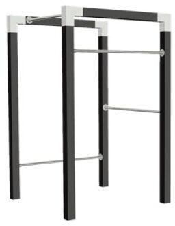 Outdoor fitnesstoestel zwart hout - model 1