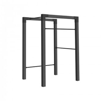 Outdoor Fitnesstoestel Zwart Hout - Zwart Cubic Beslag - Model 1 Black