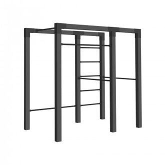 Outdoor Fitnesstoestel Zwart Hout - Zwart Cubic Beslag - Model 2 Black