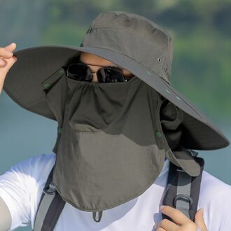 Outdoor Flap Cap bescherming voor nek en gezicht Brede Rand Zonnescherm Winddicht Sneldrogend Visser Emmer Hoed Voor Wandelen vissen JG