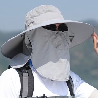 Outdoor Flap Cap bescherming voor nek en gezicht Brede Rand Zonnescherm Winddicht Sneldrogend Visser Emmer Hoed Voor Wandelen vissen QH