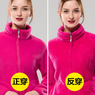 Outdoor Fleece Women Men Couples's Polar Fleece Jacket Thick plus Velvet Warm Double-Sided Coral Fleece Manufacturers Direct Sel