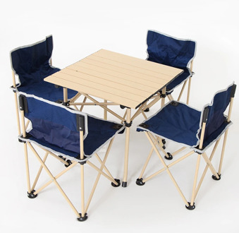 Outdoor Folding Table And Chair Set Outdoor Picnic Table And Chair Barbecue Camping Chair Self-driving Portable Table
