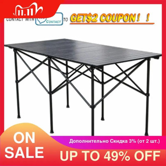 Outdoor Folding Table Chair Camping Aluminium Alloy Picnic Table Waterproof Durable Folding Table Desk For 140*70*70cm