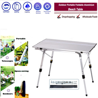 Outdoor Folding Table Chair Camping Aluminium Alloy Picnic Table Waterproof Durable Folding Table Desk For 90*53cm