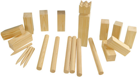Outdoor Games Kubb-spel - hout - 21-delig - blokken - speelgoed Beige