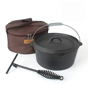 Outdoor Gietijzeren Pot Kookpan Barbecue Soeppan Picknick Kokend Water Opknoping Pot Stoofpot Vlees Gebraden Kip Varken iron Pot