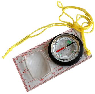Outdoor Grondplaat Heerser Kompas Scouts Camping Wandelen Kaart Schaal Kompas Vergrootglas Afstand Caculating Richting Guide Tool