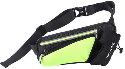 Outdoor Grote Capaciteit Sport Taille Tas Mannen Vrouwen Waterdichte Verstelbare Riem Rits Reflecterende Streep Running Sport Taille Zakken groen
