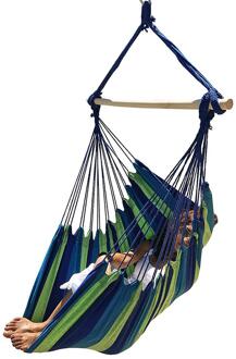 Outdoor Hangmat Kinderen Volwassen Stof Hangmat Indoor Outdoor Swing Studentenflat Eenvoudige Hangmat Familie Tuin Speelgoed Blauw