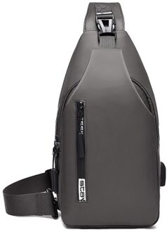 Outdoor Heren Schoudertas Sling Bag Waterbestendig Borst Cross-Body Bags Met Usb-poort Opladen Voor Reizen champagne