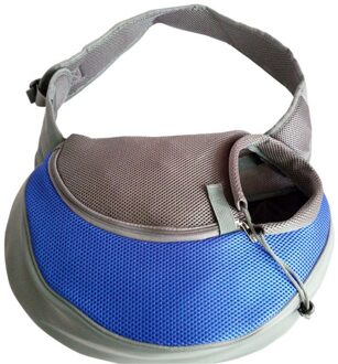 Outdoor Hond Draagtas Hond Voorkant Tas Nieuw Uit Dubbele Schouder Draagbare Rugzak Mesh Rugzak Hoofd carrier blauw / M