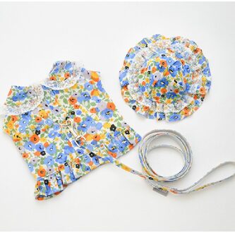 Outdoor Hond Harnas Vest Pet Hoed Kat Hond Caps Hoofddeksels Yorkshire Pommeren Poedel Bichon Schnauzer Hond Leash Lead Set geel / S