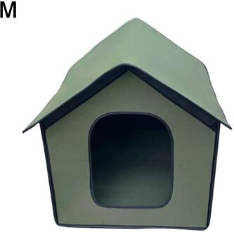 Outdoor Hond Huis Zacht Bed Opvouwbare Waterdichte Huisdier Tent Kooi Huis Voor Honden Katten Puppy Kennel Wasbaar Bed Matten Cave pet Supplie groen / L