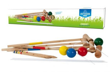 outdoor Houten cricket spel met poortjes Multi